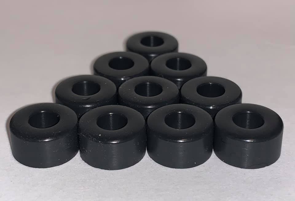 AUTO WORLD 4 GEAR 10 PAIR SILICONE BLACK SPECIALTY TIRES FITS AURORA SPECIALTY 