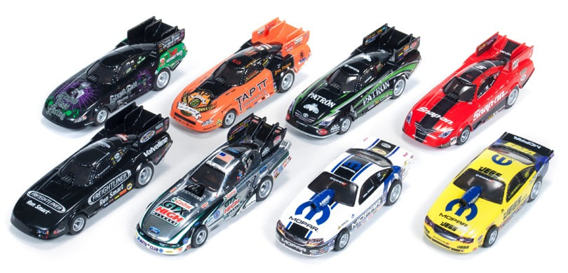 AW AUTO WORLD ~ NHRA RELEASE 12 LEGENDS 4 CAR SET ~ IN JEWEL CASE ~ FITS AFX 